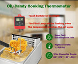 Digital Candy Thermometer with Pot Clip,Alarm Function,10'' Long Probe,Rotatable Display, Programmable Instant Read Food Candy Thermometer for Candy Making,Candle Smoker, Oil Cooking Efeng