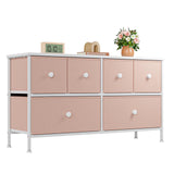 EnHomee Pink Dresser for Bedroom with 6 Drawers, Wide Dressers & Chests of Drawers, Fabric Dresser, TV Stand for Bedroom, Closet, Hallway, Pink EnHomee