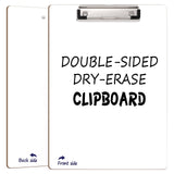 SCRIBBLEDO Dry Erase Clipboard Durable Double-Sided 9"x12" White Board Clipboard with Low Profile Clip White Clipboard for School Teacher Classroom Office Warehouse and Home Use Scribbledo