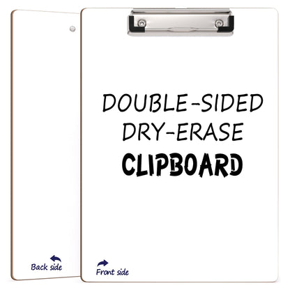 SCRIBBLEDO Dry Erase Clipboard Durable Double-Sided 9"x12" White Board Clipboard with Low Profile Clip White Clipboard for School Teacher Classroom Office Warehouse and Home Use