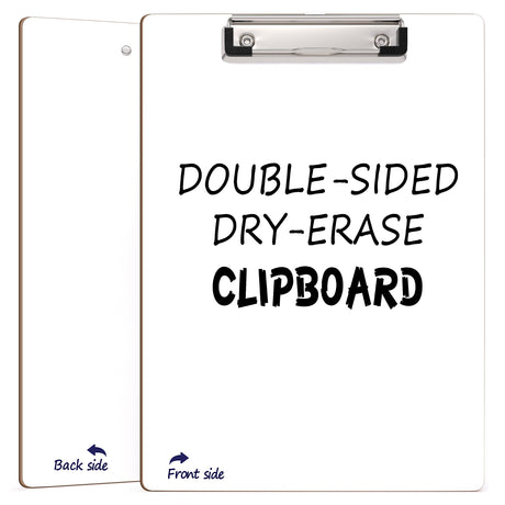 SCRIBBLEDO Dry Erase Clipboard Durable Double-Sided 9"x12" White Board Clipboard with Low Profile Clip White Clipboard for School Teacher Classroom Office Warehouse and Home Use Scribbledo