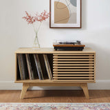 Modway Render Mid-Century Modern 37" Vinyl Record Display Stand in Oak Modway