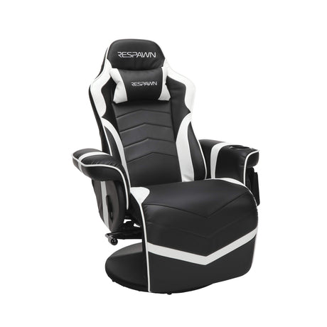 RESPAWN 900 Gaming Recliner - Video Games Console Recliner Chair, Computer Recliner, Adjustable Leg Rest and Recline, Recliner with Cupholder, Reclining Gaming Chair with Footrest - White RESPAWN