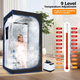Panana Portable Steam Sauna, Full Size Full Body Home Sauna Box, Foldable Sauna Tent with 1000W 3L Steamer, Remote Control, Folding Chair, 9 Levels Panana