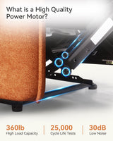 Susalt Power Recliner Chair with Adjustable Backrest Footrest, Ultra-Comfy Velvet Reclining Chair with Overstuffed Arms & Lumbar Support USB Port for Living Room Bedroom, Tool-Less (Brown) Susalt