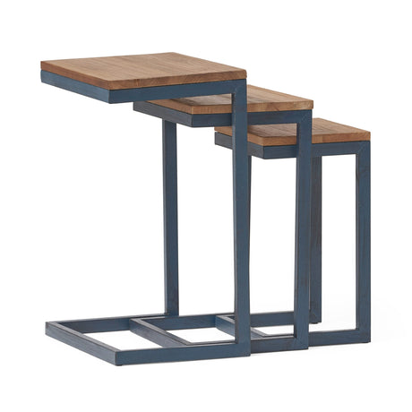 Christopher Knight Home Savannah Fir Wood and Iron Nesting Side Tables (Set of 3) - Antique Brown Christopher Knight Home