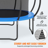 VEVOR 10FT Trampoline with Enclosure Net, Ladder, and Curved Pole, Heavy Duty with Jumping Mat and Spring Cover Padding, Outdoor Recreational Trampoline for Kids and Adults VEVOR