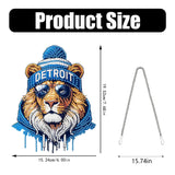 DIY Diamond Art Hanging Kit for Adult,Acrylic Diamond Art Painting Window Pendants Home Garden Wall Hanging Kits Hanging Ornament,Football Style (Detroit Blue) Weadatty