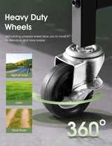 Heavy-Duty Garden Tool Organizer for Garage with 2 Stair-Climbing Wheels, Lawn & Yard Tool Storage Rack, Garage Tool Cart with Lockable Wheels, Outdoor Garden Tool Storage for Sheds SereneHome