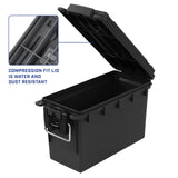 Sheffield 12629 Ammo Storage Box, Stackable .30 Cal Field Boxes, Water and Dust Resistant, Lockable Storage Box with Handle, Secures Hunting Gear, Supplies, and Bullets, Made in USA, Black, 1-Pack Sheffield