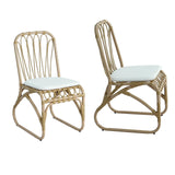 Christopher Knight Home Set of 2 Busby Patio PE Wicker Dining Chairs, Outdoor Woven Rattan Accent Chair with Iron Frame+Cushion, Fully Assembled Lounge Chair Outdoor for Garden/Balcony, Natural Christopher Knight Home