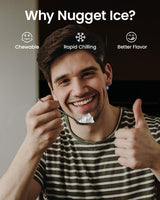 VIVIDMOO Nugget Ice Maker Countertop, 34lbs/24H Pebble Ice Machine, Self-Cleaning Sonic Ice Maker with Basket & Scoop, Compact Pellet Ice Maker for Home/Office/Kitchen/RV/Party, Stainless Steel Vividmoo