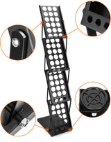 QWORK Magazine Brochure Display Rack Stand, 4 Pocket Foldable Literature Catalog Rack Book Holder Tradeshow Display Stand, for Office Store and Exhibition Trade Show (Black) QWORK