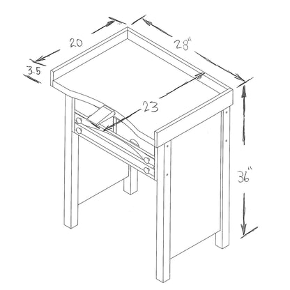 Noble Pack Signature Jewelers Bench - Heavy Duty Wooden Workbench with Drawers and Solid Wood Top for Jewelry Making