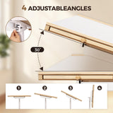 ropoda 1500 PCS Jigsaw Puzzle Table with Drawers and Single-Pedestal,35"x 26.8" Angle & Height Adjustable Wooden Puzzle Borad with 6 Drawers &Cover& 4 Roller Wheels ropoda