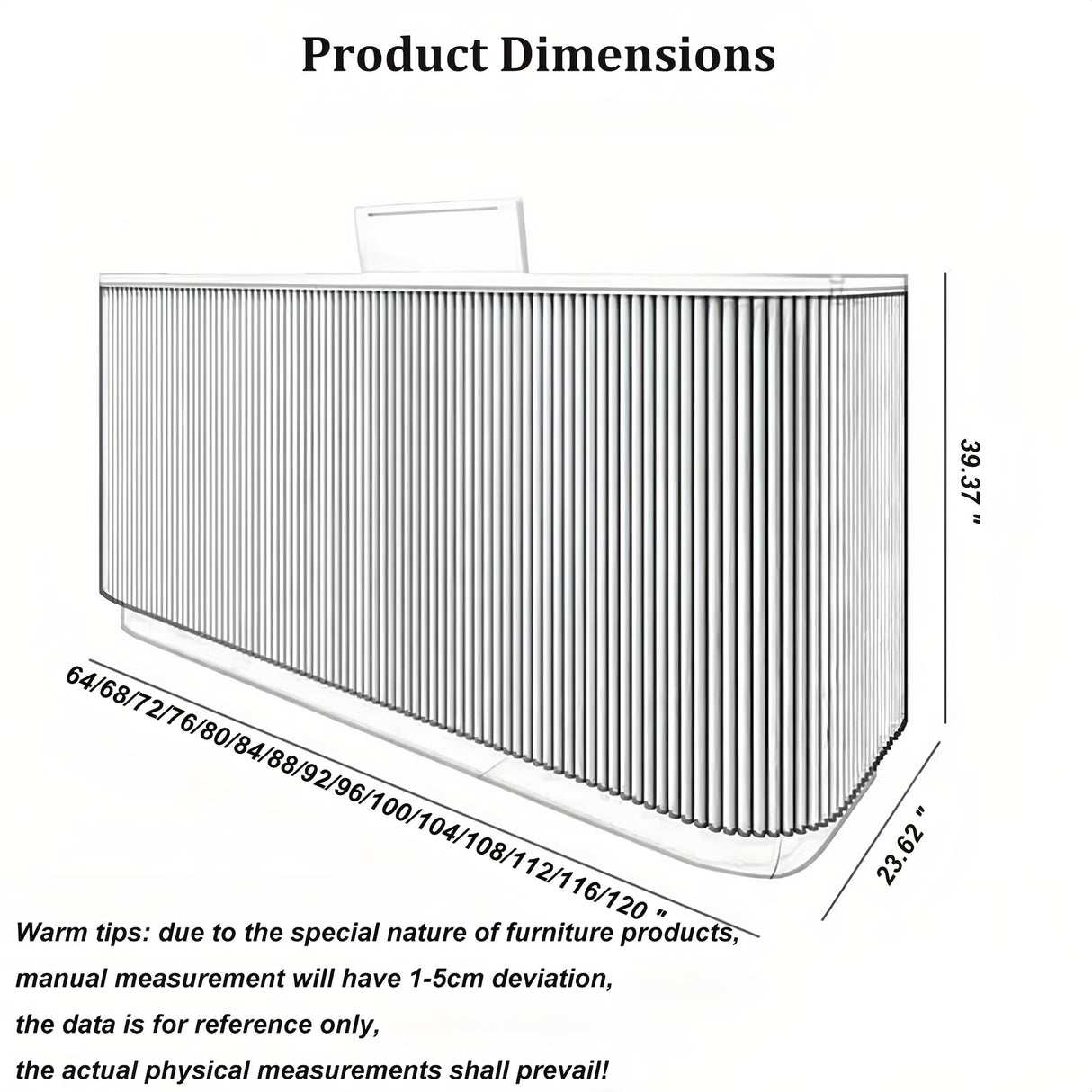 Beauty Salon Reception Desk, Striped Decorative Reception Desk Retail Counter Reception Counter Commercial Retail Counter for Office Reception Salon, Ships in One Piece, Customized Logo odrma