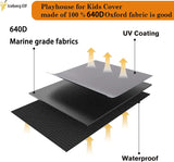 Iceberg Elf Playhouse cover, Outdoor wooden kids playhouse covers, 57" L x 57" W x 63" H, Waterproof, Sun Protection dust, Easy to put on with side zipper, 640D Heavy duty oxford fabric, (Black) Iceberg Elf