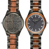BYMAX Personalized Name Wooden Watch, Custom Engraved Wood Watch Gradulation Birthday Anniversary Wedding Gifts for Men Groomsmen Husband Son BYMAX