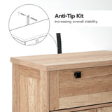 HOOBRO Pantry Cabinet, Kitchen Pantry Cabinet with Rattan-Like Decoration,Storage Cabinet with Drawer and Adjustable Shelf, Farmhouse Style Kitchen Pantry for Kitchen, Dining Room, Natural NL12PC01 HOOBRO