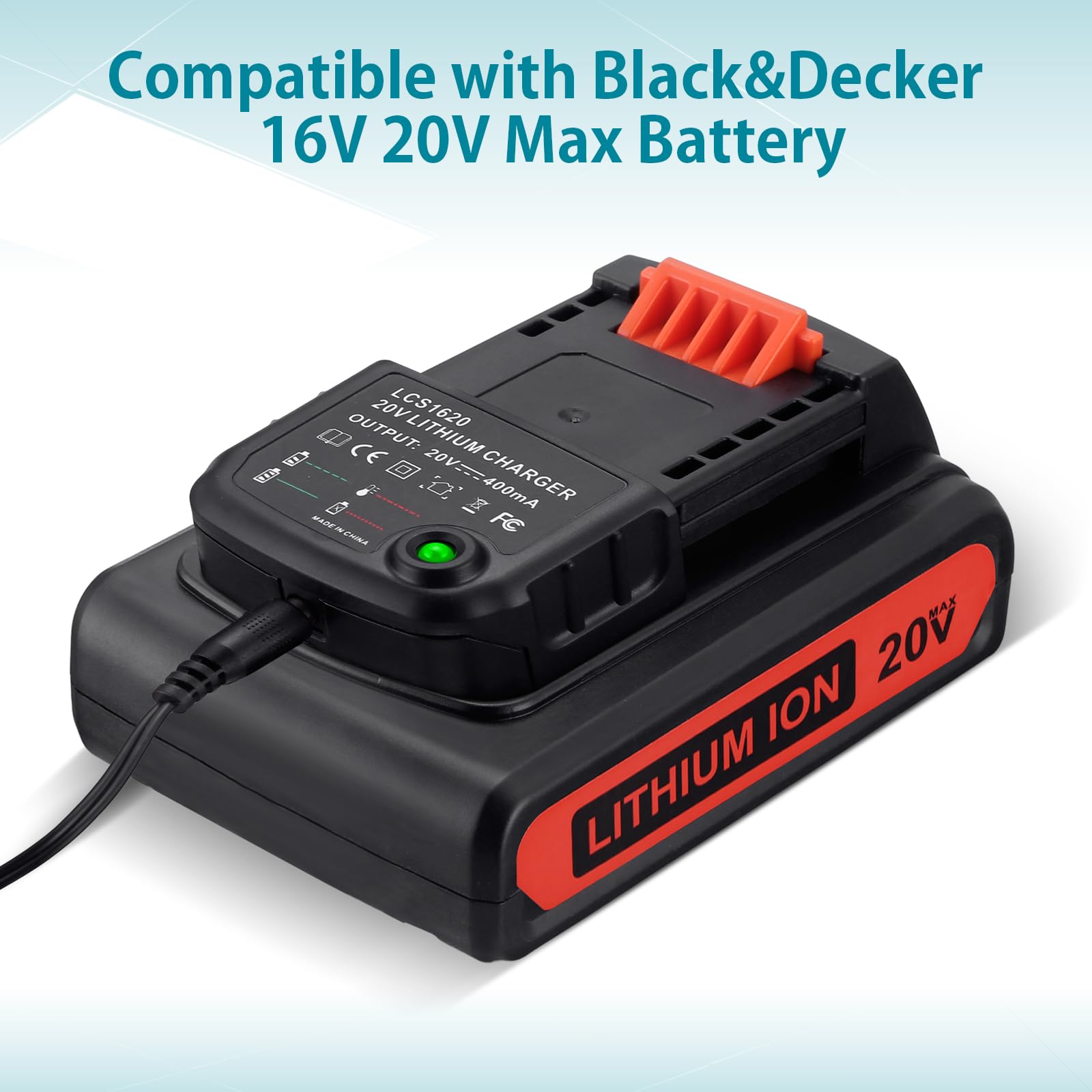 2 Packs 20V Replacement Battery and Charger for Black and Decker 20v Max 3.0Ah,LBXR20 LB20 LBX20 LBX4020 Extended Run Time Cordless Power Tools Series,with 16V/20V Multiple Volt Output Batter - WoodArtSupply