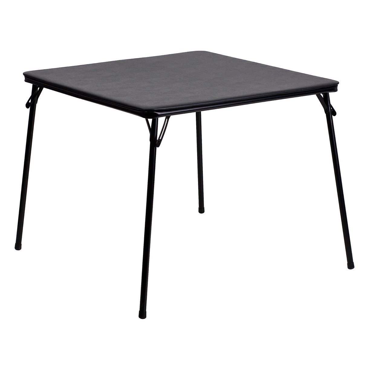 Flash Furniture Madelyn 33.5" Square Folding Multipurpose Card Table with Padded Vinyl Top, Portable Folding Game Table for 4 Players, Black Flash Furniture