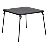 Flash Furniture Madelyn 33.5" Square Folding Multipurpose Card Table with Padded Vinyl Top, Portable Folding Game Table for 4 Players, Black Flash Furniture