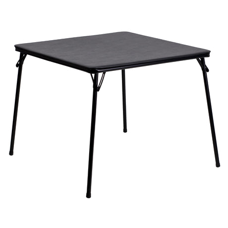 Flash Furniture Madelyn 33.5" Square Folding Multipurpose Card Table with Padded Vinyl Top, Portable Folding Game Table for 4 Players, Black Flash Furniture