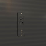 Homsee 61" W Large Kitchen Island with Charging Station, 2 Drawers & Adjustable Shelves, Modern Stationary Kitchen Prep Table Coffee Bar Cabinet for Dining Room, Black & Beige Homsee