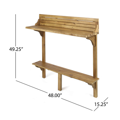 Christopher Knight Home Caribbean Outdoor Acacia Wood Balcony Bar Set, 3-Pcs Set, Natural Stained Light Brown - WoodArtSupply