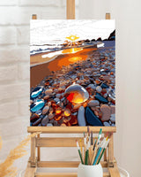 TOCARE Beach Paint by Numbers Kit for Adults Beginner, Adult Paint by Number Canvas Sunset Beach, Oil Painting Paint by Numbers Adult Nature Scenes 16x20inch TOCARE