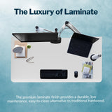 Vari ComfortEdge Electric Stand Up Desk - 60x30 White Electric Standing Desk, Sloped Ergonomic Front Edge- Perfect Work, Gaming, Writing- Stable Vari