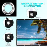 AAJK Outdoor Projection Screen 150 inch, Washable Projector Screen 16:9 Foldable Anti-Crease Portable Projector Movies Screen for Home Theater Outdoor Indoor Support Double Sided Projection… AAJK