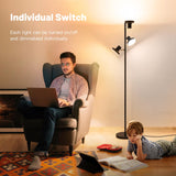 SIBRILLE 36W LED Tree Floor Lamp, Modern Dimmable Standing Lamp with Remote & Touch Control, 4 Color Temperatures, 3 Rotatable LED Light Floor Lamps for Living Room, Bedroom, Office SIBRILLE