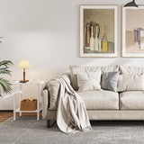 End Table, Side Table, Set of 2, Nightstands with 2-Tier Storage Shelves, Sofa Table for Small Space, Coach Table for Living Room Bedroom, White UTBT101W2 VIMBER