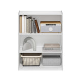 Furinno GEHRY Book Shelf, 3-Tier Bookshelf, Bookcase with Adjustable Shelves, 11.6 x 24.8 x 31.6, for Living Room, Bedroom, Home Office, White Furinno