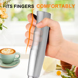 YUSWKO Rechargeable Milk Frother Handheld with 3 Heads, Silver Coffee Electric Whisk Drink Foam Mixer, Mini Hand Stirrer with 3 Speeds Adjustable for Latte, Cappuccino, Hot Chocolate, Egg YUSWKO
