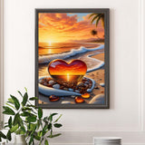 BYGFHLYW Beach Diamond Art Kits for Adults, Landscape Love Diamond Painting Kits for Adults Beginner, Round Full Drill Gem Painting Diamond Dot Gem Art Kit Home Wall Decor 12x16 inch BYGFHLYW