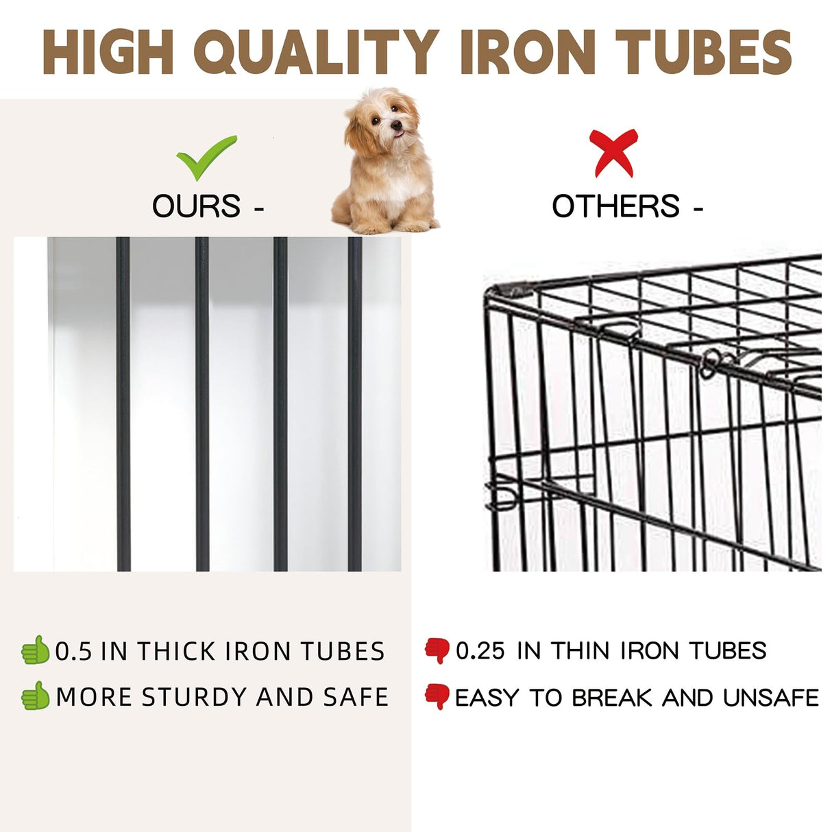 Sunseen Dog Crate Furniture Large Breed Wooden Dog Kennel with Room Divider & 3 Drawer,Double Doors Heavy Duty Dog Crate End Table Indoor TV Stand for Small Medium Large Dog,72''W*24''D*35''H,White sunseen