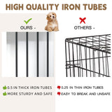 Sunseen Dog Crate Furniture Large Breed Wooden Dog Kennel with Room Divider & 3 Drawer,Double Doors Heavy Duty Dog Crate End Table Indoor TV Stand for Small Medium Large Dog,72''W*24''D*35''H,White sunseen