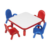 Children’s Factory AB74112PR5 Baseline 30" Sq. Kids Table and Chairs Set, Homeschool/Playroom Toddler Furniture, Activity Table for Daycare/Classroom Learning, Red Children's Factory