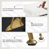 Greenstell Vanity Stool Chair Faux Fur with Storage, 15.7"L x 11.8"W x 19.4"H Soft Ottoman 4 Metal Legs with Anti-Slip Feet, Furry Padded Seat, Modern Multifunctional Chairs for Makeup, Bedroom White GREENSTELL