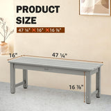 WISHCII Outdoor Bench, Poly Lumber Weatherproof, 2 Person Patio Benches for Outdoors, Never Rot and Fade Backless Bench, Suit for Garden Park and Porch(Grey) WISHCII