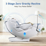 iBooMas 2025 Massage Chair Full Body, Zero Gravity Massage Chair Recliner with SL-Track, Upgraded Auto-Extend Footrest, Foot Rollers, App Favorite Function, Body Scan, Airbags, Heat(White+Grey) iBooMas
