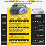 SUNROX Memory Foam Non Slip Rocking Chair Cushion, FadeShield Water Resistant Thicken Durable Tufted Pads, Set of Seat & Back Cushion with Ties for Indoor/Outdoor Rocker, 2 Piece, Heather Indigo SUNROX