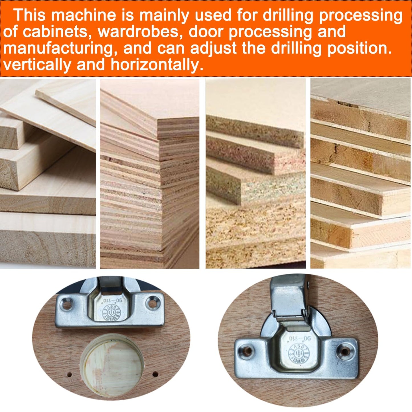 HayWHNKN Dust-Free Pneumatic Hinge Boring Drill Press Machine Woodworking Hinge Drilling Machine 45-9.5 Bult-in Drill Bit 110v 1500W - WoodArtSupply