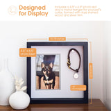 Pearhead Pet Collar Keepsake Picture Frame, Memorial Shadow Box, Wall Mountable Display, Bereavement Photo Frame for Dogs and Cats, Pet Loss Remembrance Gift, 4.5x6.5 Photo Insert, Black Pearhead