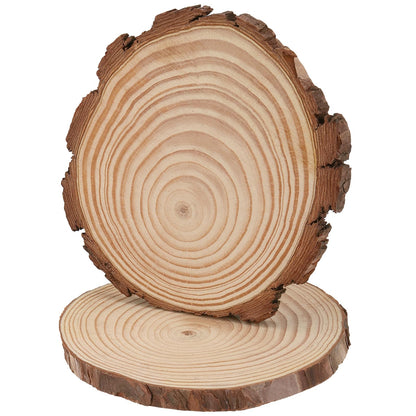 SEHOI 30 PCS 5-5.5 Inch Unfinished Wood Slices, Wooden Discs with Bark, Rustic Wood Slices, Natural Wood Circles for Craft, Holiday Decorations, Wedding Centerpiece