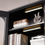 OSEILLC Metal Storage Cabinet,71" Display Cabinet with Fluted Glass Doors，Tall Display Curio Cabinet with Doors and Shelves,Black Cabinet for Pantry,Kitchen,Living Room OSEILLC