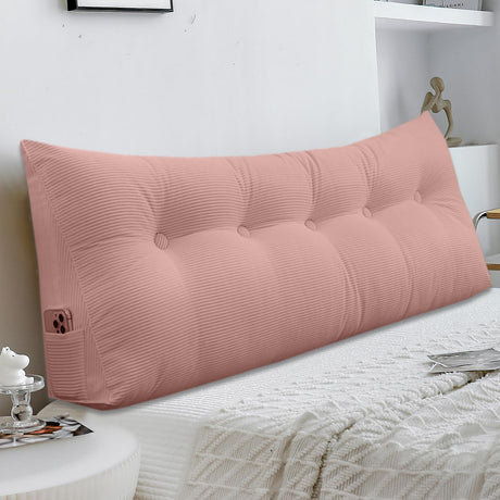 Shuyeon Wedge Pillow Headboard Triangular Bed Wedge Pillow for Headboard, Headboard Pillow Reading Pillow for Daybeds and Bunk Beds with Removable Velvet Cover Shuyeon