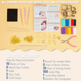 Patemby 184PCS Polymer Clay Earring Making Kit for Art Crafts Gifts Teen Girls and Adults, Ages 12+ DIY Polymer Clay Earring Jewelry Craft Making Gift Set Patemby